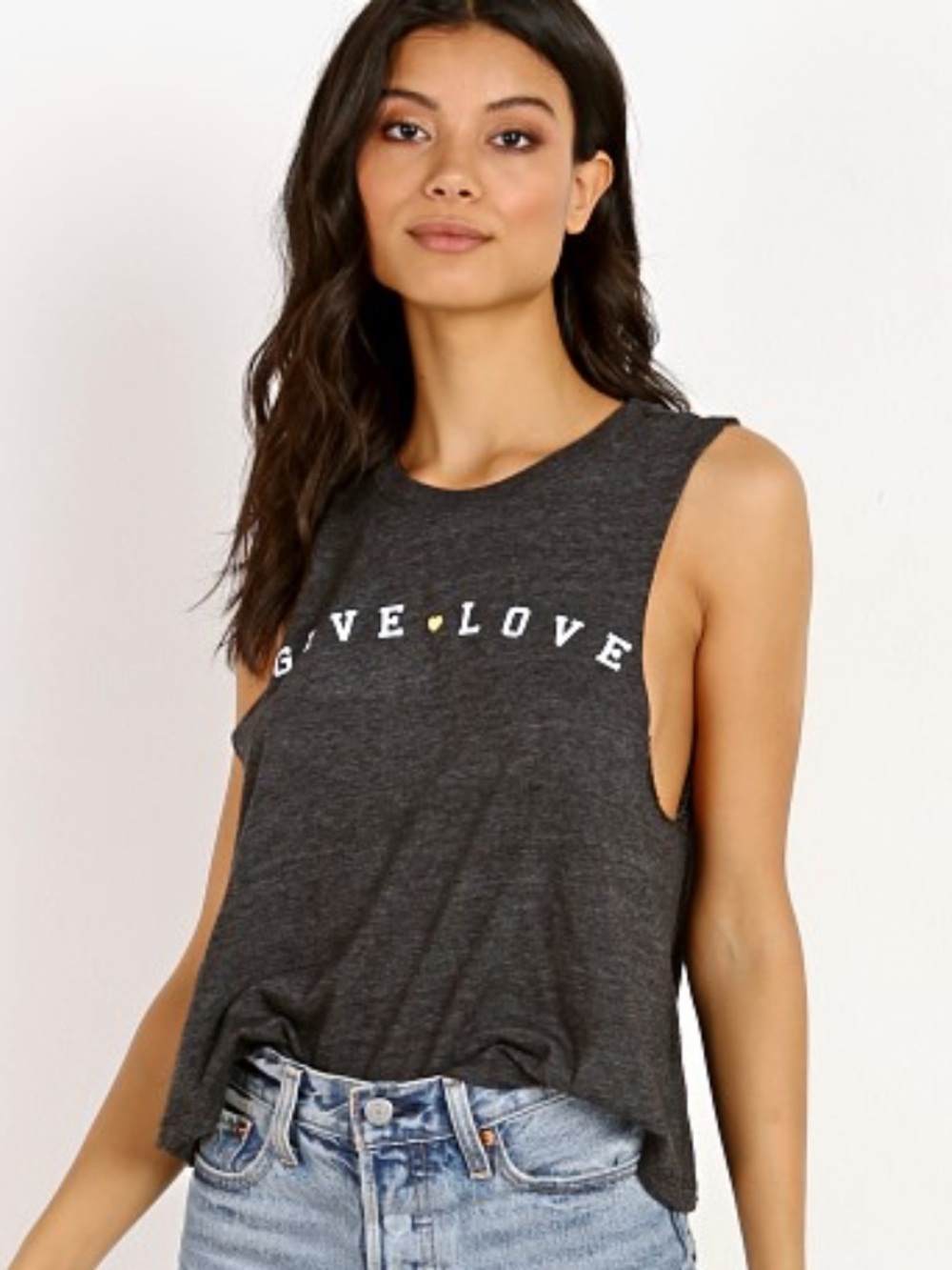 Spiritual Gangster Give Love Gray Muscle Tank
